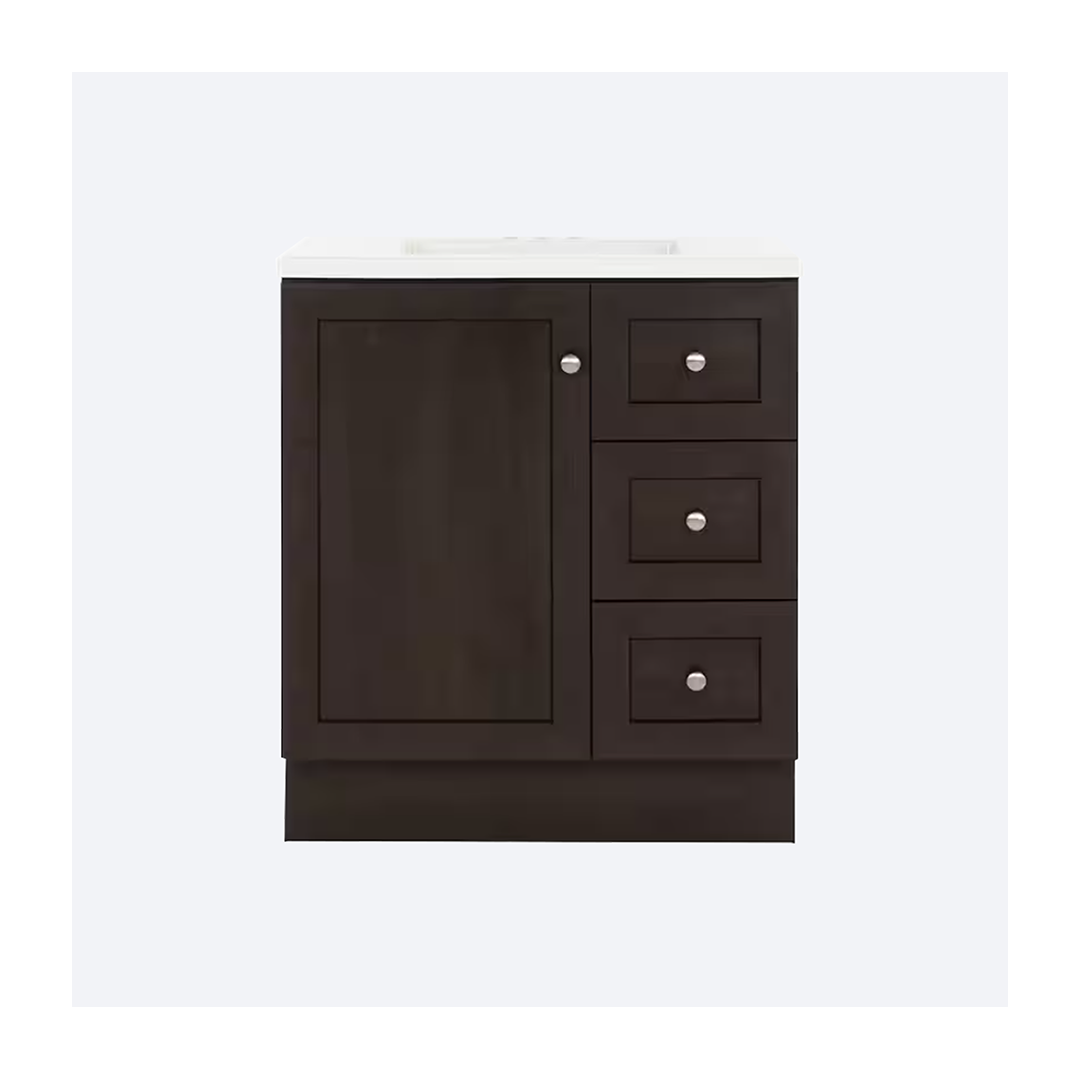 Bannister 31 in. Single Sink Dusk Freestanding ed1 Bannister 31 in. Single Sink Dusk Freestanding Bath Vanity with White Cultured Marble Top - Image 1