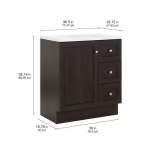 Bannister 31 in. Single Sink Dusk Freestanding Bath Vanity with White Cultured Marble Top - Image 2