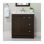 Bannister 31 in. Single Sink Dusk Freestanding Bath Vanity with White Cultured Marble Top - Image 4