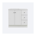 Bannister 37 in. Single Sink White Bath Vanity with Granite-Look Colorpoint White Cultured Marble Top
