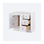 Bannister 37 in. Single Sink White Bath Vanity with Granite-Look Colorpoint White Cultured Marble Top - Image 3