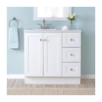 Bannister 37 in. Single Sink White Bath Vanity with Granite-Look Colorpoint White Cultured Marble Top - Image 4