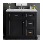 36" Bathroom Vanity with Ceramic Sink | 4 Drawers (2 Flip + 2 Pull-Out), Soft-Close Door with Adjustable Shelf & Door Rack, MDF & Rubberwood Construction for Organized Bathrooms - Image 3