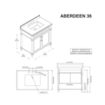 Aberdeen 36 in. Single Sink Freestanding Black Bath Vanity with Carrara Marble Top - Image 2