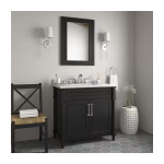 Aberdeen 36 in. Single Sink Freestanding Black Bath Vanity with Carrara Marble Top - Image 5