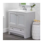 Delridge 31 in. Single Sink Pearl Gray Freestanding Bath Vanity with White Cultured Marble Top - Image 4