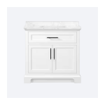 Doveton 36 in. Single Sink Freestanding White Bath Vanity with White Engineered Marble Top