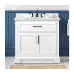 Doveton 36 in. Single Sink Freestanding White Bath Vanity with White Engineered Marble Top - Image 5
