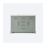 Doveton 48 in. Single Sink Freestanding Sage Green Bath Vanity with White Engineered Stone Top