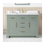 Doveton 48 in. Single Sink Freestanding Sage Green Bath Vanity with White Engineered Stone Top - Image 4
