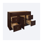 Hampton 48 in. W x 21 in. D x 33.5 in. H Bath Vanity Cabinet without Top in Cognac - Image 2