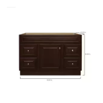 Hampton 48 in. W x 21 in. D x 33.5 in. H Bath Vanity Cabinet without Top in Cognac - Image 3