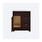 Sedgewood 30.5 in. W x 18.75 in. D x 34.375 in. H Single Sink Bath Vanity in Dark Cognac with Arctic Solid Surface Top - Image 2