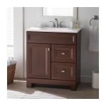 Sedgewood 30.5 in. W x 18.75 in. D x 34.375 in. H Single Sink Bath Vanity in Dark Cognac with Arctic Solid Surface Top - Image 4