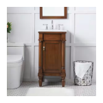 Simply Living 18 in. Single Sink Walnut Bath Vanity with Ivory White Engineered Marble Top - Image 3