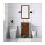 Simply Living 18 in. Single Sink Walnut Bath Vanity with Ivory White Engineered Marble Top - Image 4