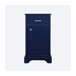 Simply Living 19 in. W x 19 in. D x 35 in. H Bath Vanity in Blue with Carrara White Marble Top