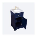 Simply Living 19 in. W x 19 in. D x 35 in. H Bath Vanity in Blue with Carrara White Marble Top - Image 2