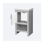 Spa 18.5 in. W x 16.25 in. D x 33.75 in. H Single Sink Bath Vanity in Dove Gray with White Cultured Marble Top - Image 2