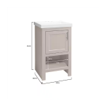 Spa 18.5 in. W x 16.25 in. D x 33.75 in. H Single Sink Bath Vanity in Dove Gray with White Cultured Marble Top - Image 3