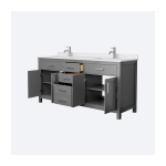 Wyndham Collection Beckett 60" Free Standing Double Basin Vanity Set with Wood Cabinet and Cultured Marble Vanity Top - Image 2