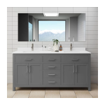 Wyndham Collection Beckett 60" Free Standing Double Basin Vanity Set with Wood Cabinet and Cultured Marble Vanity Top - Image 4